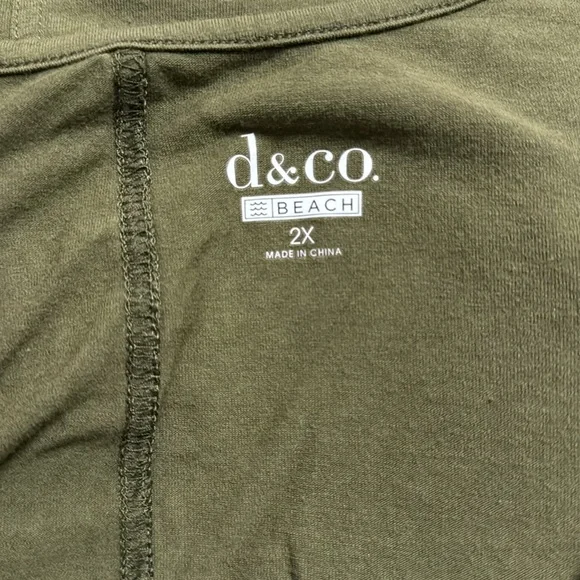 D & co beach green sleeveless Mitty scoop neck dress with pockets - Picture 6 of 6